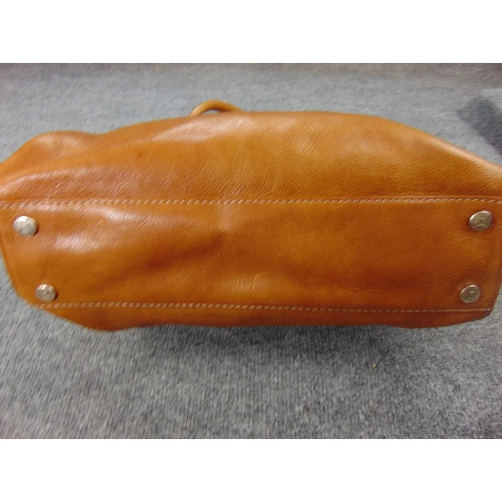 Michael Kors Satchel Tan Leather Buckle Large Handbag Shoulder Bag Distressed - Picture 9 of 14